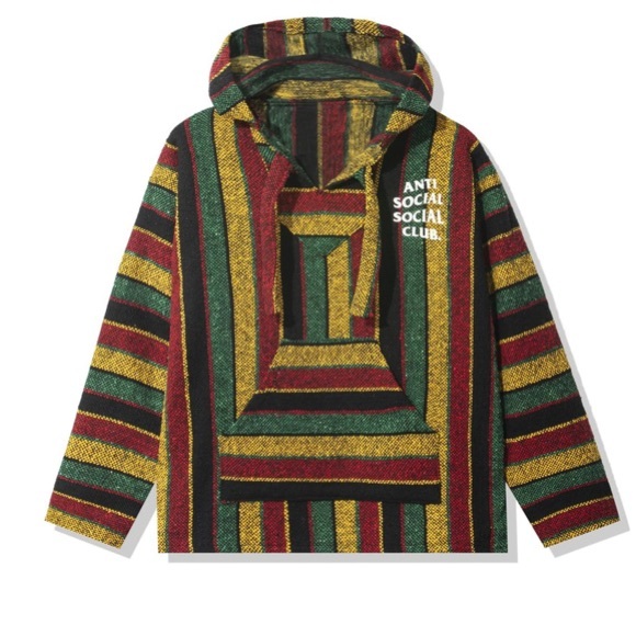 Anti Social Social Club Todd Rasta Poncho Hoodie - Picture 2 of 7